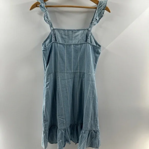 Sadie & Sage Blue Ruffled Cotton Dress – Size Small - Picture 5 of 8